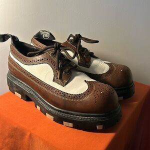 Vintage Y2K London Underground brown oxford wingtip lace up creeper shoes